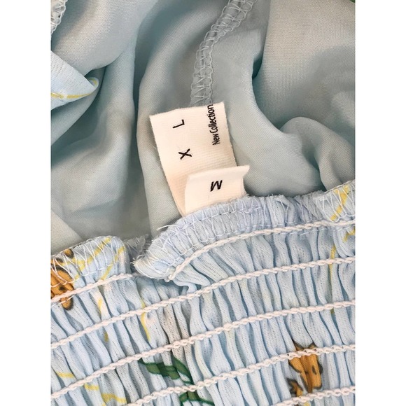 Women's Coastal Dress Tie Back 3/4 Lantern Sleeve Square Neck Ruffle Size Medium - Picture 7 of 12